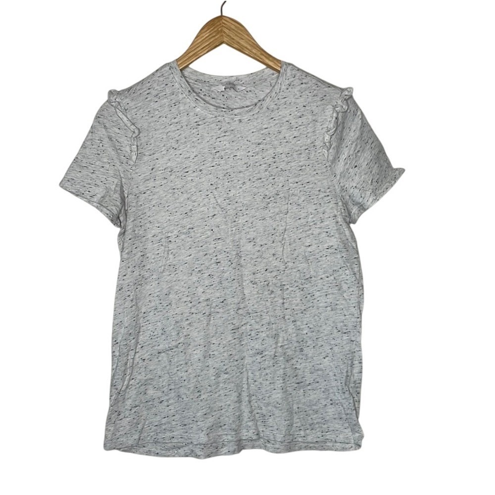 Lucky Brand Short Sleeve Top sz Medium Gray/Speckled